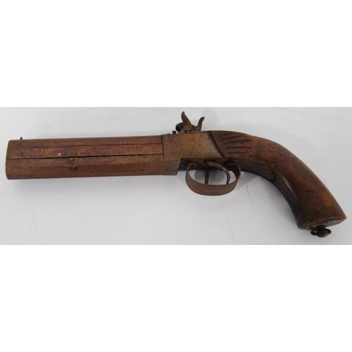 261 - Early 19th century flintlock rifle by Phelps of London, with replacement stock, brass trigger guard,... 