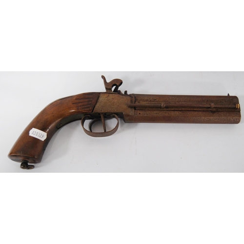 261 - Early 19th century flintlock rifle by Phelps of London, with replacement stock, brass trigger guard,... 