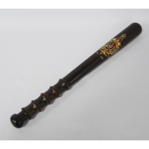 262 - Birmingham Special Constabulary truncheon, 1916 - 1919, with crest to the baton, 38.5cm.