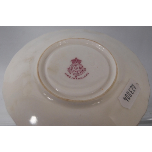 214 - Royal Worcester hand-painted porcelain cabinet cup and saucer, signed W Hale and Price, decorated wi... 