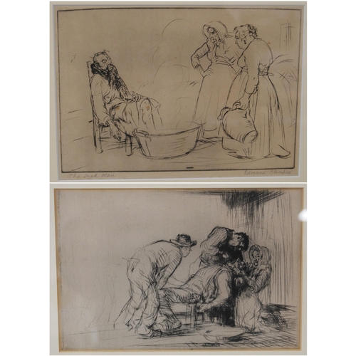 320 - Edmund Blampied (British, 1886 - 1966)'The Sick Man' and 'The Farmer's Dentist'Pencil signed drypoin... 