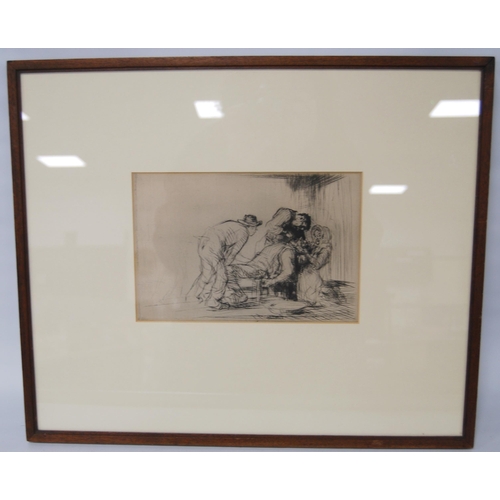 320 - Edmund Blampied (British, 1886 - 1966)'The Sick Man' and 'The Farmer's Dentist'Pencil signed drypoin... 