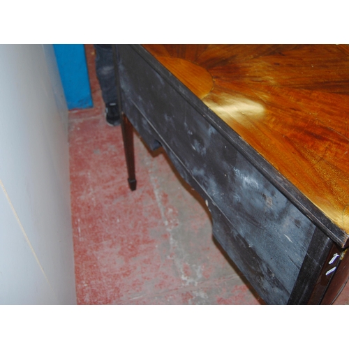 424 - Antique inlaid mahogany bowfront sideboard in the George III style, with two short central drawers f... 