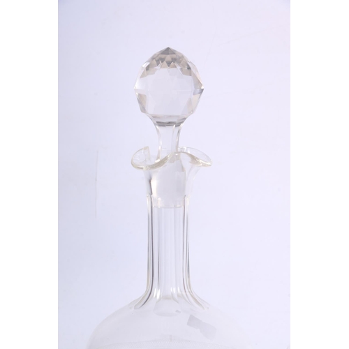 110 - Two cut and etched glass decanters.