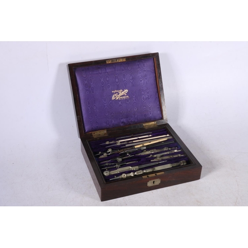 127 - Vintage draughtsman's set in fitted case.