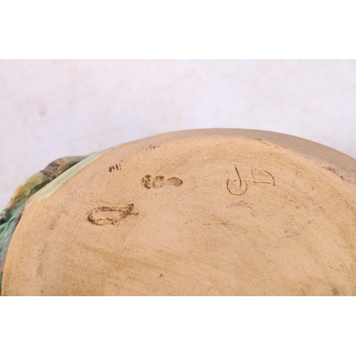 137 - Abstract Studio Pottery dish of naturalistic form and texture, indistinctly signed to base, 17cm wid... 