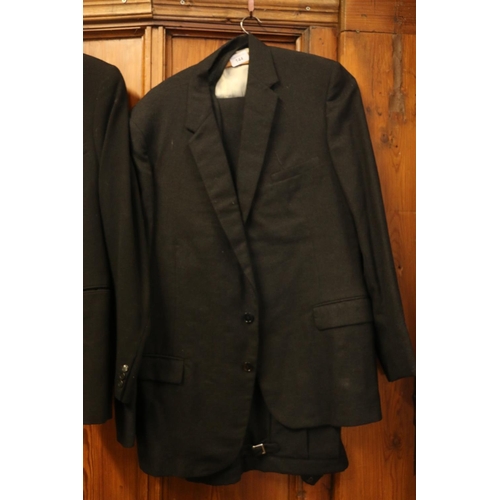 144 - Burton charcoal black three-piece suit.