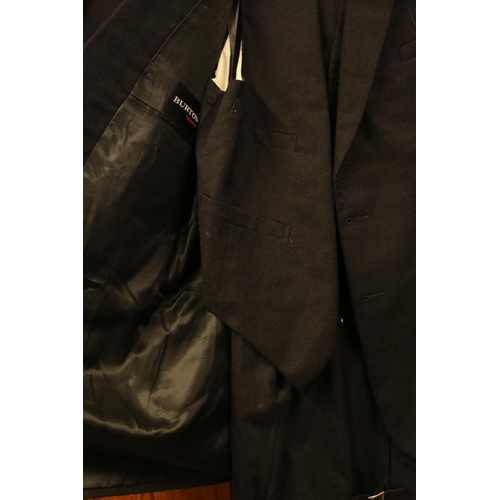 144 - Burton charcoal black three-piece suit.