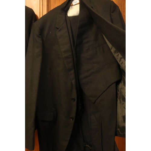 144 - Burton charcoal black three-piece suit.