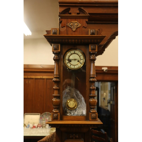 152 - 20th century reproduction Vienna regulator wall clock.