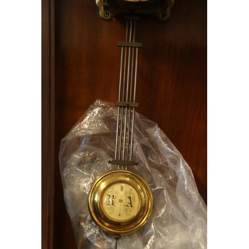 152 - 20th century reproduction Vienna regulator wall clock.