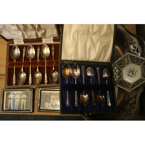 180 - Silver-plated items to include retro Old Hall stainless steel hot chocolate pots.