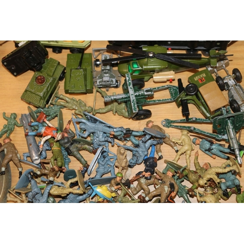 206 - Britains Deetail 1971 soldiers, Matchbox army vehicles, etc.