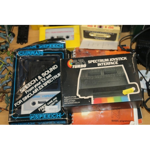 207 - ZX Spectrum games console with games and joysticks, and a Timex Sinclair 2040 personal printing mach... 