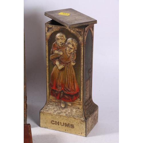 54 - Vintage tins to include a William Crawford & Sons biscuit tin 'Chums' depicting mother and child... 