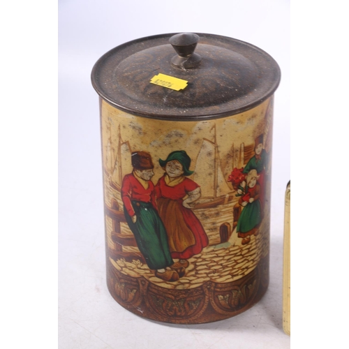 54 - Vintage tins to include a William Crawford & Sons biscuit tin 'Chums' depicting mother and child... 