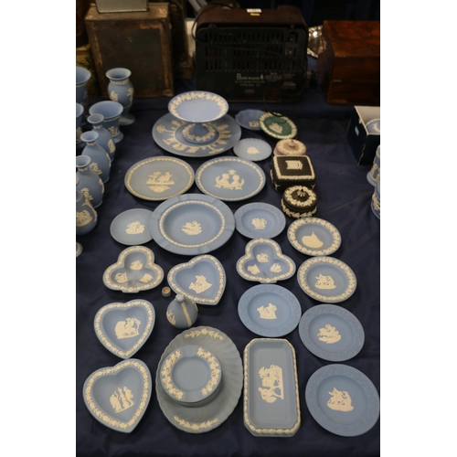 74 - Wedgwood Jasper Ware to include trinket dishes, a tazza, etc.