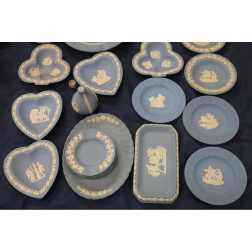 74 - Wedgwood Jasper Ware to include trinket dishes, a tazza, etc.