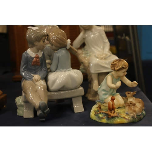 80 - Spanish style figurines to include Nao, and a Royal Worcester F G Doughty model 'Woodland Dance'.&nb... 