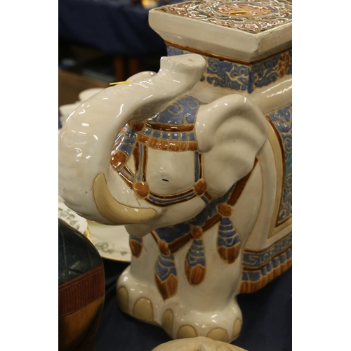 82 - Ceramic elephant jardinière stand.