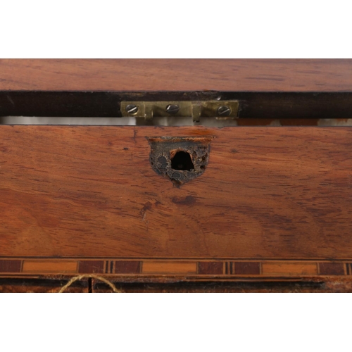 97 - Walnut and inlaid hinge-top box.