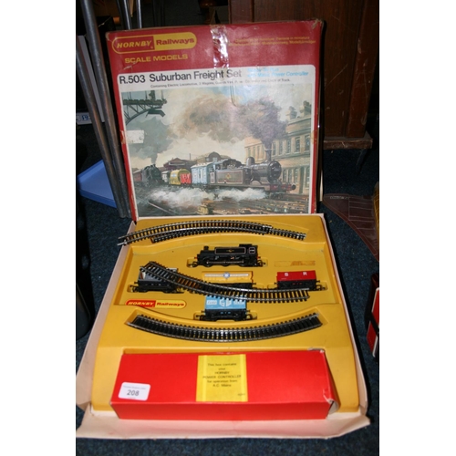 208 - Hornby OO gauge model railways electric train set R503 Suburban Freight.