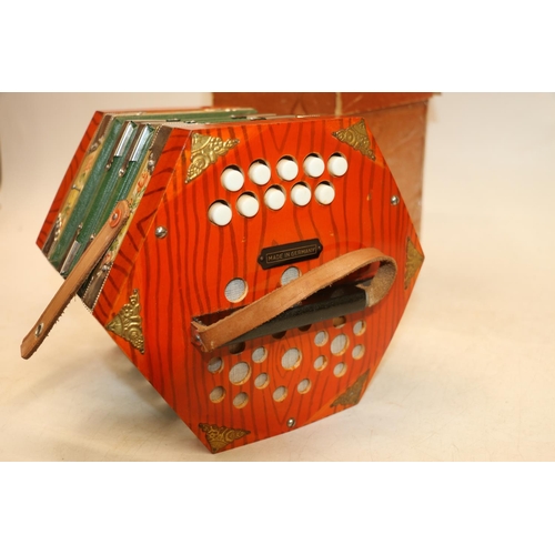 50C - Scholer of Germany concertina squeeze box in original box.