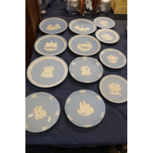 64 - Wedgwood Jasperware commemorative plates to include Christmas, Man on the Moon, etc.