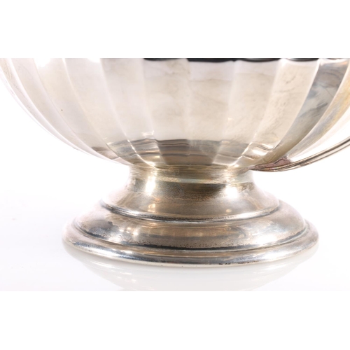 10 - Edward VII silver bowl, the half lobed body on stepped circular foot, engraved to body 'Presented to... 