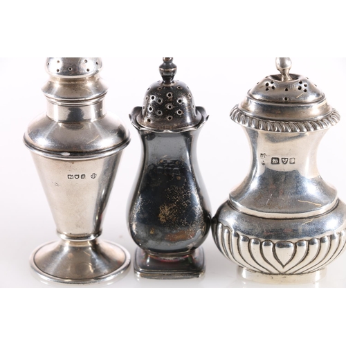 14 - Hallmarked silver cruet set, Mappin and Webb, Birmingham 1925, together with one other hallmarked si... 