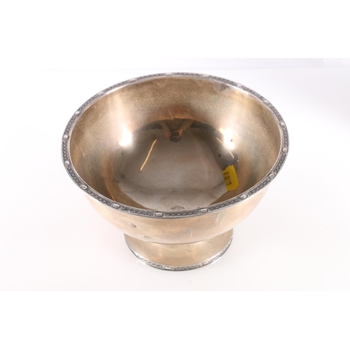 20 - Hallmarked silver bowl with patterned border (hallmark rubbed) together with a silver jug, London 19... 