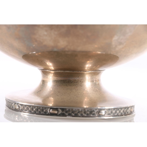 20 - Hallmarked silver bowl with patterned border (hallmark rubbed) together with a silver jug, London 19... 