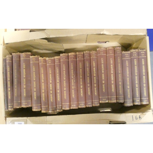 166 - LANCASHIRE & CHESHIRE ANTIQUARIAN SOCIETY.  Transactions. A complete run from vol. 1 to vol. 71.... 