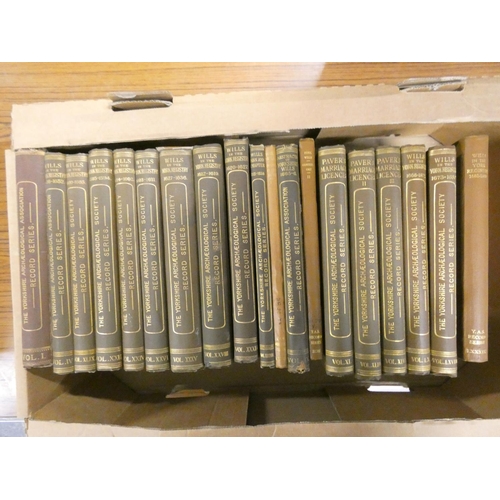 167 - YORKSHIRE ARCHAEOLOGICAL SOCIETY.  Record Series. Vol. 1, 1885 & 18 later vols. Mainly orig. bro... 