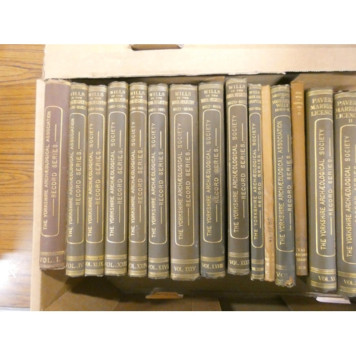 167 - YORKSHIRE ARCHAEOLOGICAL SOCIETY.  Record Series. Vol. 1, 1885 & 18 later vols. Mainly orig. bro... 