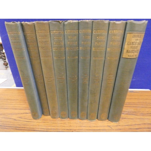 168 - PHILLIMORE & CO. (Pubs).  Cambridgeshire Parish Registers. Vols. 1 to 8. Ltd. eds. of ... 