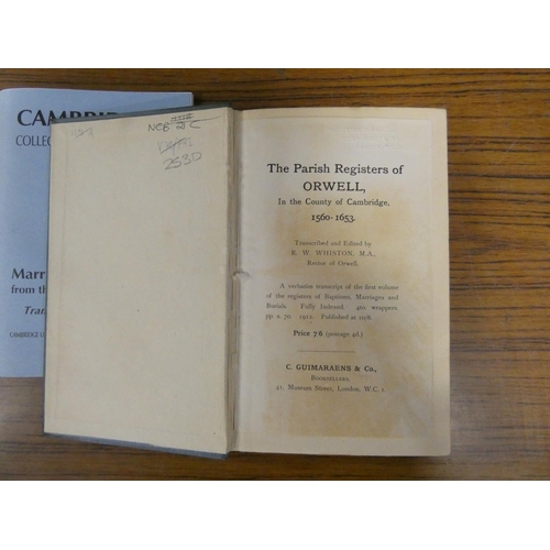 168 - PHILLIMORE & CO. (Pubs).  Cambridgeshire Parish Registers. Vols. 1 to 8. Ltd. eds. of ... 