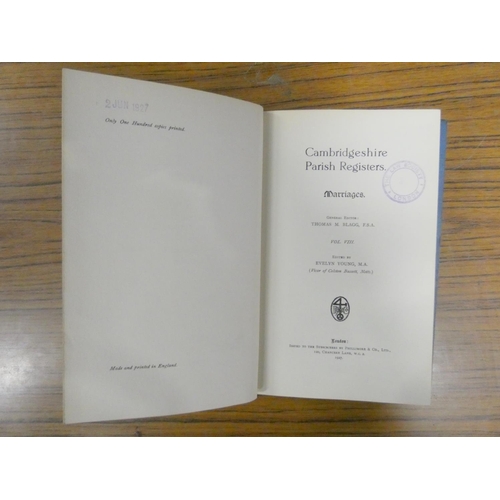 168 - PHILLIMORE & CO. (Pubs).  Cambridgeshire Parish Registers. Vols. 1 to 8. Ltd. eds. of ... 