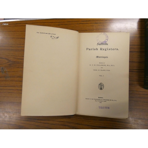 169 - PHILLIMORE & CO. (Pubs).  Essex Parish Registers. Vols. 1 to 4. Ltd. eds. 150. Orig. brown cloth... 