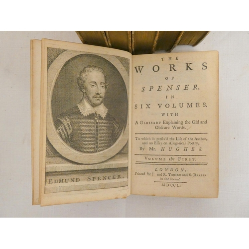 188 - SPENSER EDMUND.  The Works. 6 vols. Eng. port. frontis & eng. plate. Small 24mo. Rubbe... 