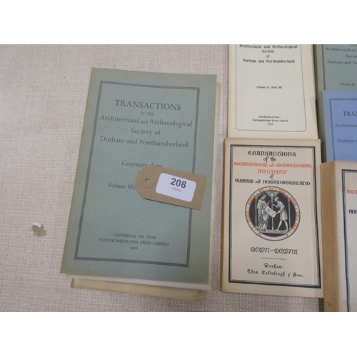 208 - ARCHITECTURAL & ARCHAEOLOGICAL SOCIETY OF DURHAM & NORTHUMBERLAND.  Transactions. ... 