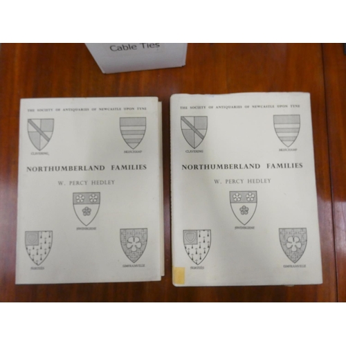 216 - HEDLEY W. P.  Northumberland Families. 2 vols. Quarto. Orig. cloth in d.w's. 1968 & 1970; also 6... 