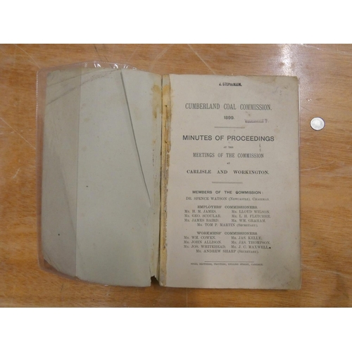 223 - CUMBERLAND COAL COMMISSION.  Minutes of Proceedings. 173pp. Orig. prntd. card wrappers, wo... 