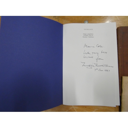 255 - NICHOLSON NIGEL.  Nicholson, Being a Compilation of Family Trees. Blue cloth gilt. Signed copy. 1996... 