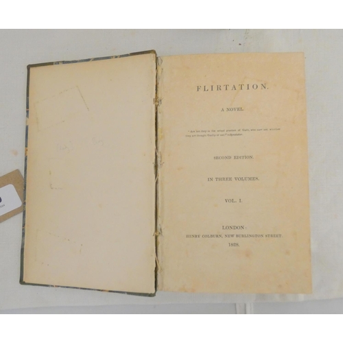 40 - (BURY LADY CHARLOTTE SUSAN MARIA).  Flirtation, A Novel. 3 vols. 12mo. Green half morocco, wear &... 