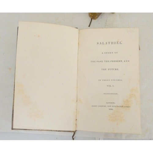 42 - (CROLY GEORGE).  Salathiel, A Story of the Past, the Present & the Future. 3 vols. 12mo with wid... 