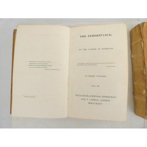 43 - (FERRIER SUSAN).  The Inheritance, by the Author of Marriage. 3 vols. Half titles. Defecti... 