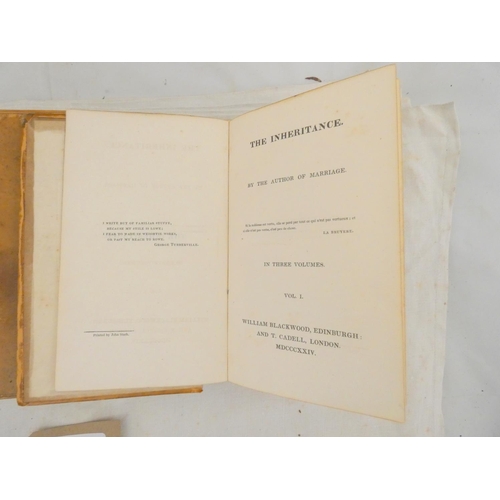 43 - (FERRIER SUSAN).  The Inheritance, by the Author of Marriage. 3 vols. Half titles. Defecti... 