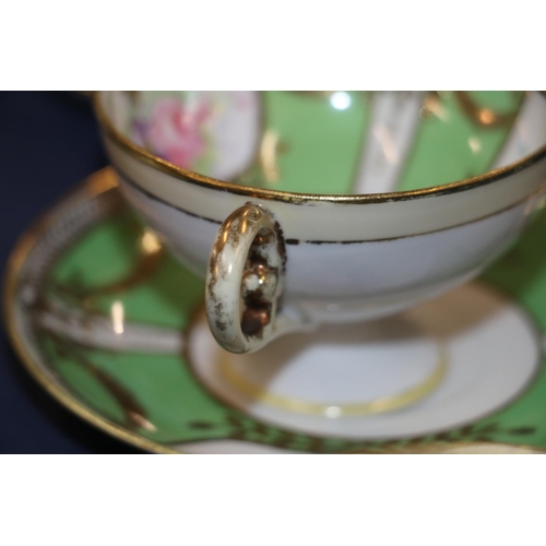 91 - Six Noritake floral and gilt decorated cups and saucers, etc.