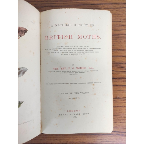 96 - MORRIS REV. F. O.  A Natural History of British Moths. 4 vols. Many hand col. eng. plates. Royal 8vo... 